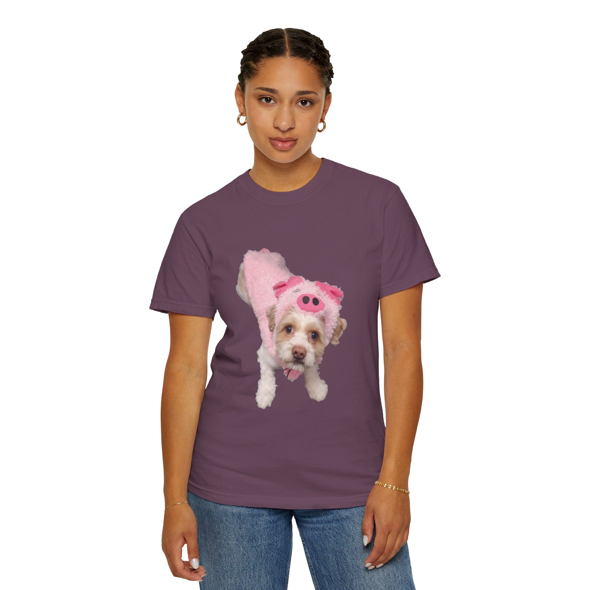Cute Puppy in Pig Costume T-Shirt — Dog Halloween Costume Tee