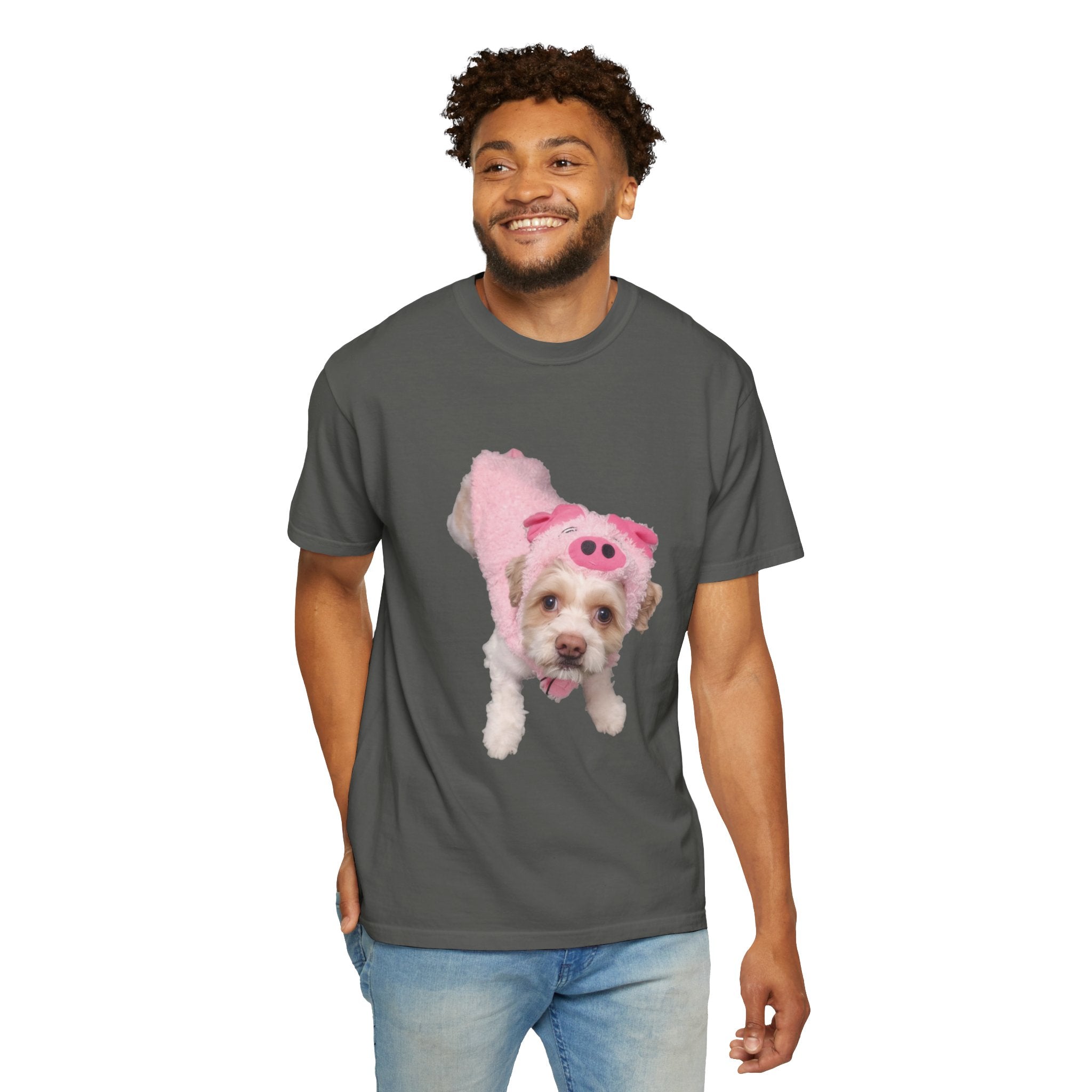 Cute Puppy in Pig Costume T-Shirt — Dog Halloween Costume Tee