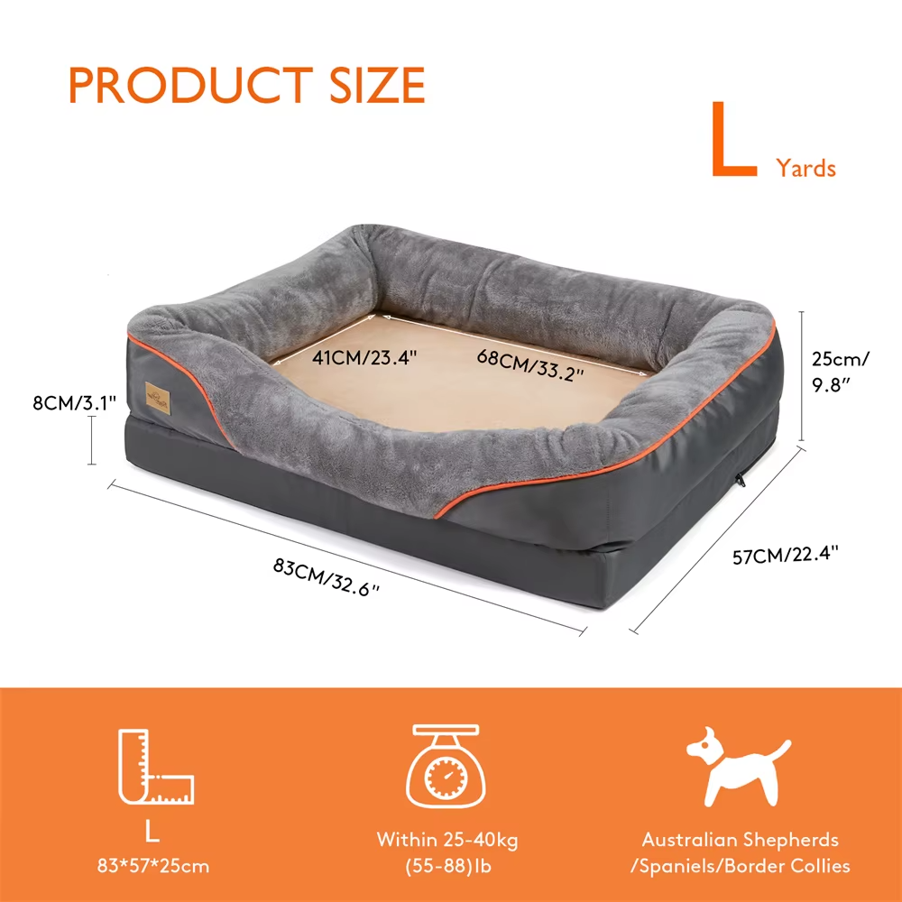 Jumbo Orthopedic Memory Foam Dog Bed - BORWART XPET368
