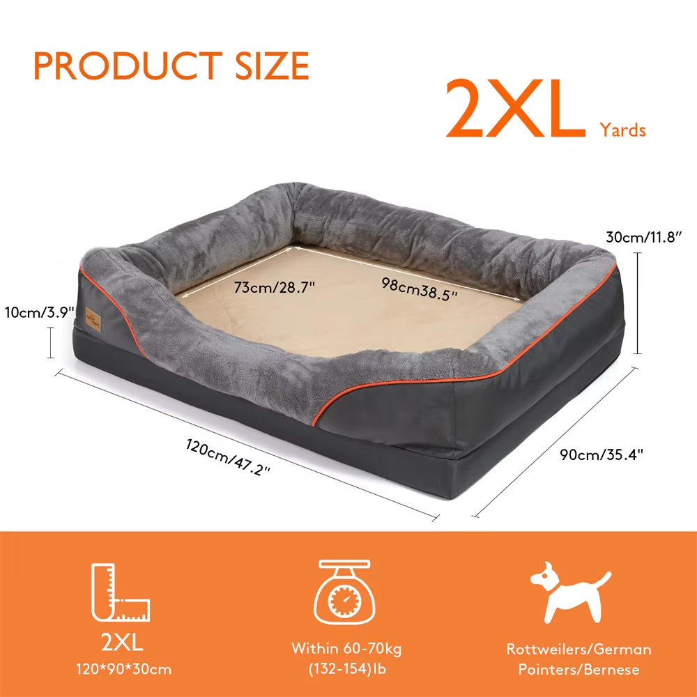 Jumbo Orthopedic Memory Foam Dog Bed - BORWART XPET368